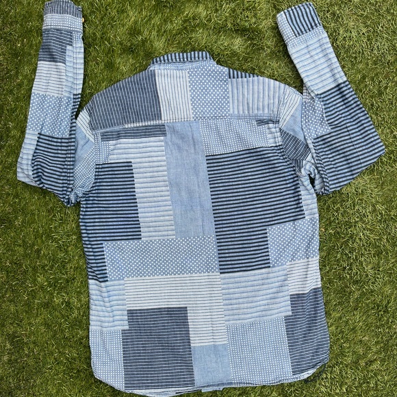 Koto Patchwork Denim Shirt Button Down Long Sleeve with Embroidery - Picture 13 of 16